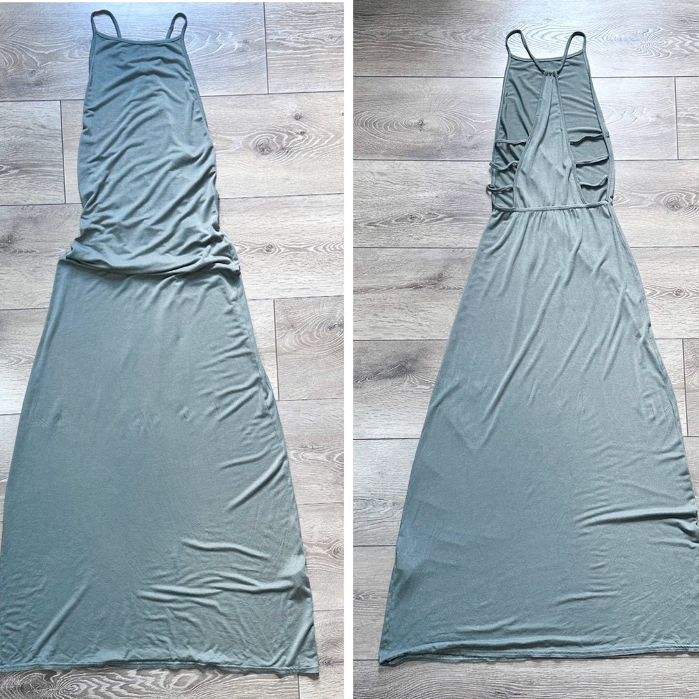 Boohoo Open Back Ladder Strap Sleeveless Maxi Dress
